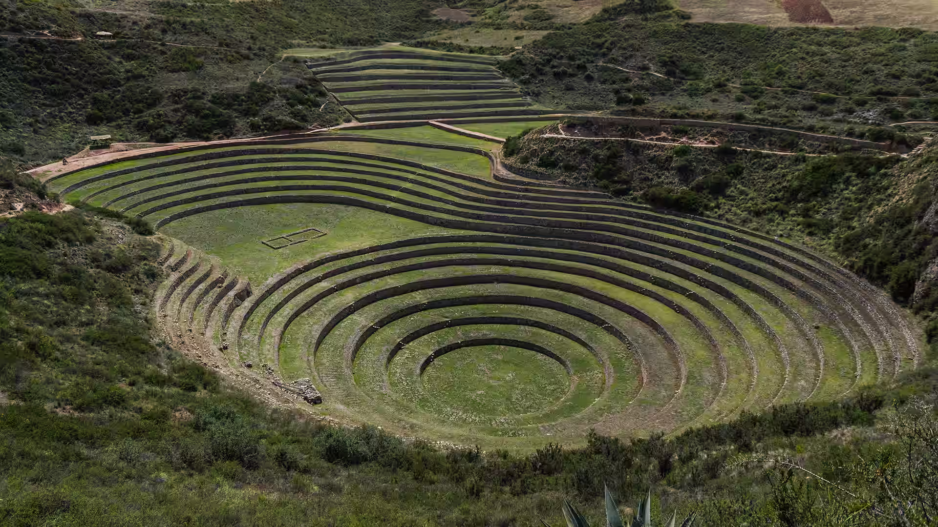 Remarkable ancient places, the archaeological site of Moray, in Peru, an ancient agricultural laboratory built by the Incas