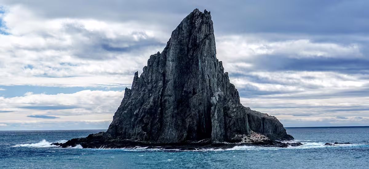 Strange geograhy, remote forbidden island with heavy sky
