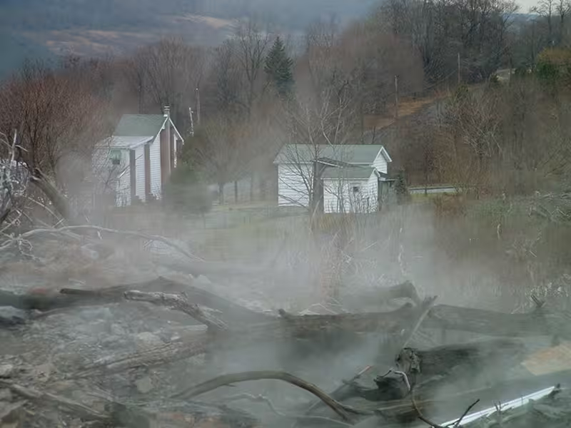 Some houses still remain in Centralia despite the danger